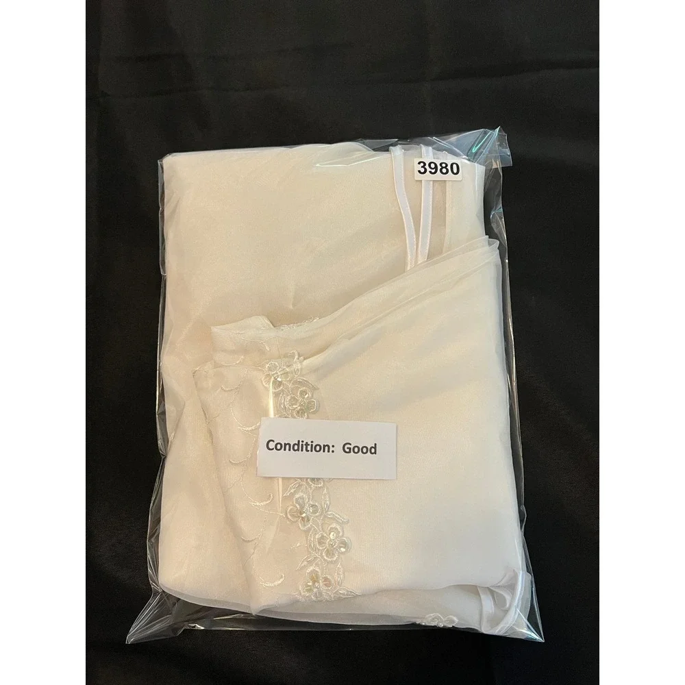 Rare Editions Girls White Embroidered Floral Formal Gown Dress Size 12 E421243A